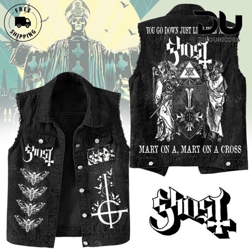 Ghost Mary On A Cross Sleeveless Cutoff Jacket