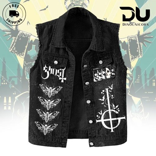 Ghost Mary On A Cross Sleeveless Cutoff Jacket