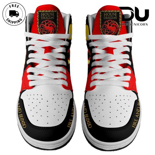 House Of The Dragon Team Black Official Merch for Targaryen Fans Air Jordan 1 Sneaker