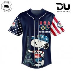 Snoopy and USA team Olympic Paris 2024 Baseball Jersey