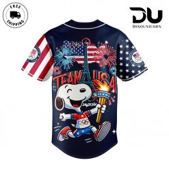 Snoopy and USA team Olympic Paris 2024 Baseball Jersey