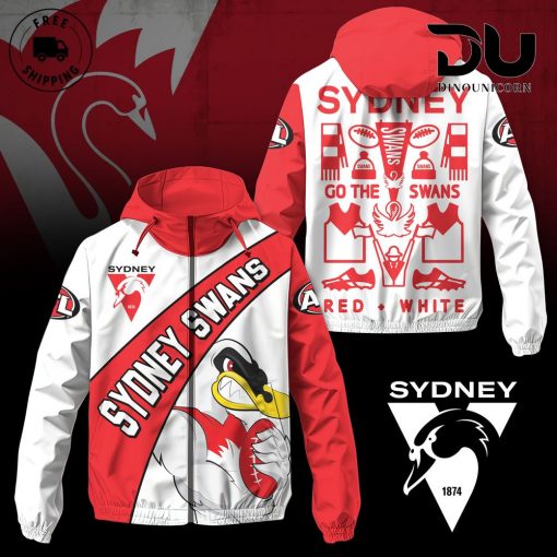 Sydney Swans Football Club Windbreaker Outdoor Jacket