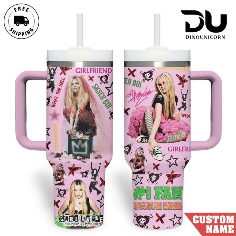 Avril Lavigne Singer Stanley Tumbler Cup Dinounicorn