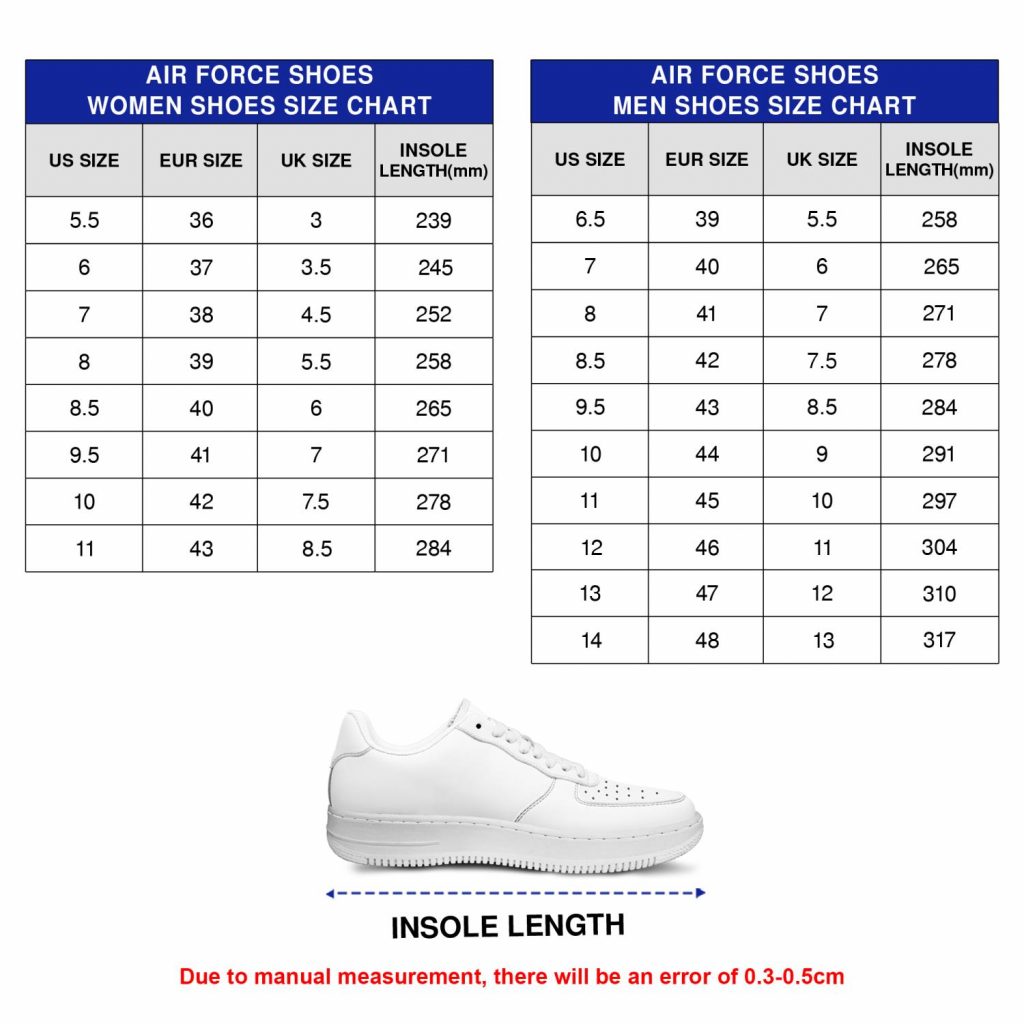 air force 1 size chart