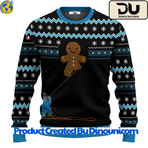 Gingerbread Cookie Monster Ugly Christmas Sweater