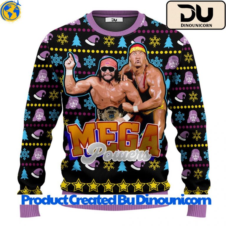 Macho Man And Hulkmania Power Pro Wrestling Ugly Christmas Sweater