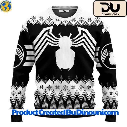 Marvel Comics Spider Man Black Ugly Christmas Sweater