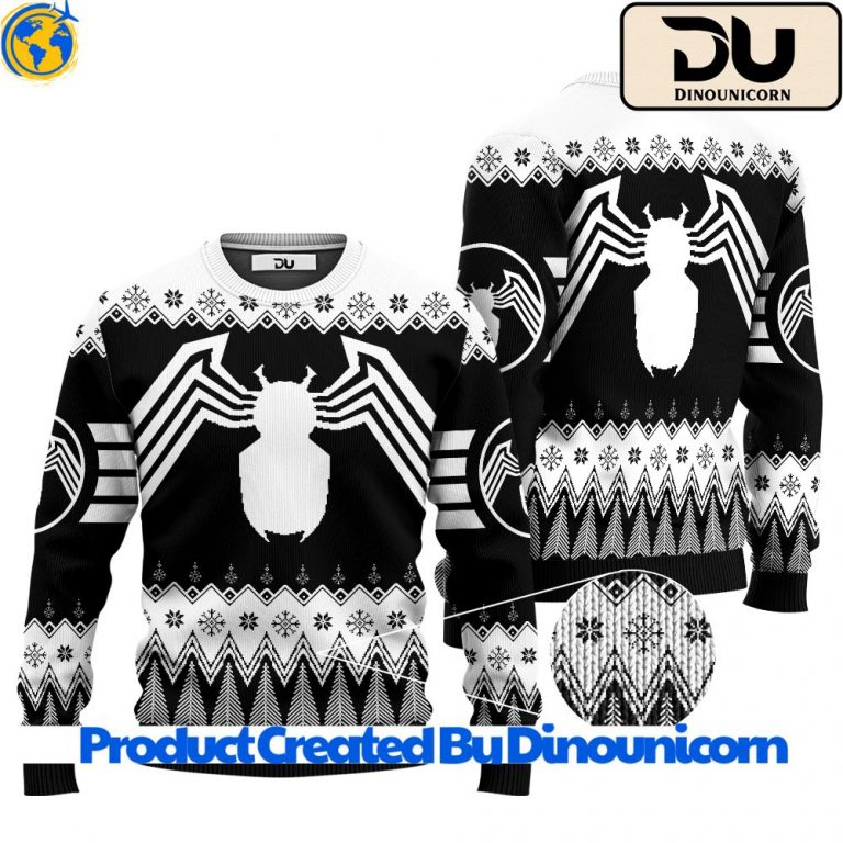 Marvel Comics Spider Man Black Ugly Christmas Sweater