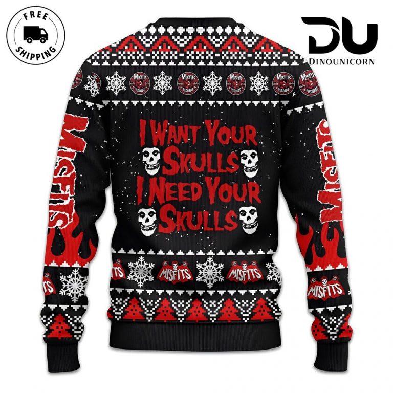 Misfits Rock Band Ugly Christmas Sweater Dinounicorn