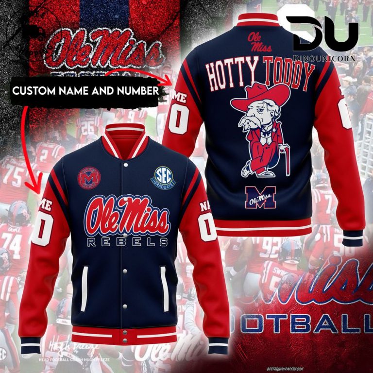 Ole Miss Rebels Football NCAA Baseball Jacket