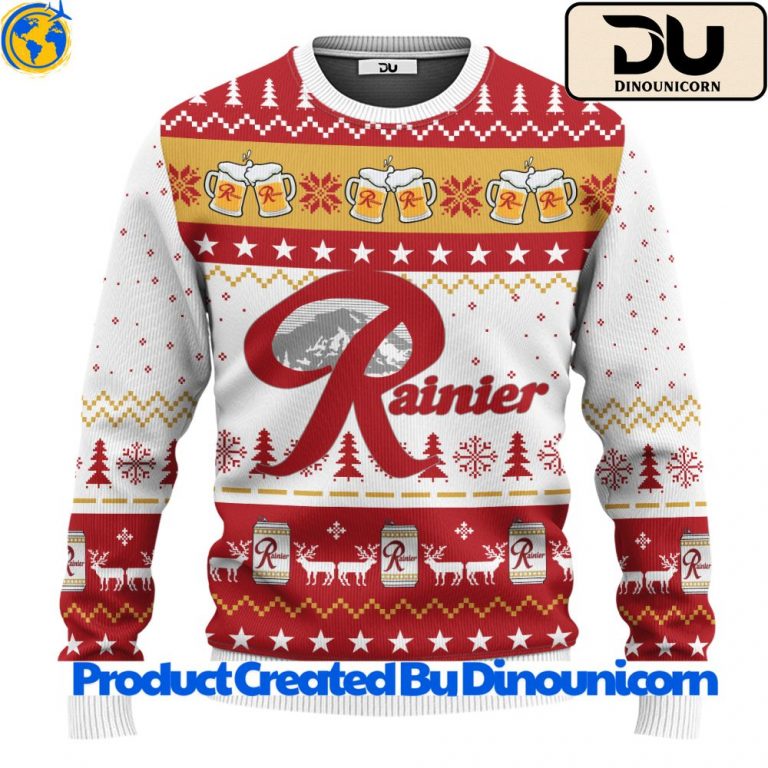 Rainier Beer Ugly Christmas Sweater