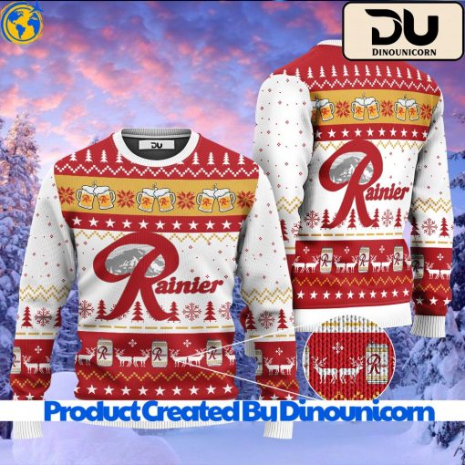 Rainier Beer Ugly Christmas Sweater