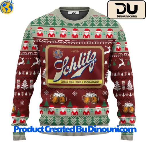 Schlitz Beer Ugly Christmas Sweater