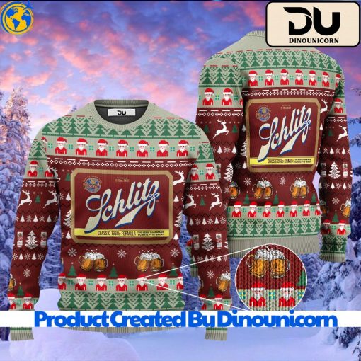 Schlitz Beer Ugly Christmas Sweater