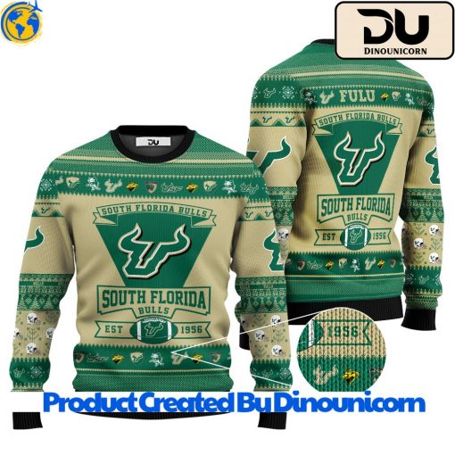 South Florida Bulls Football AAC Ugly Christmas Sweater