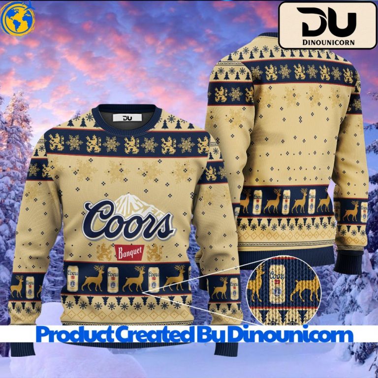 Deer Coors Banquet Beer Ugly Christmas Sweater