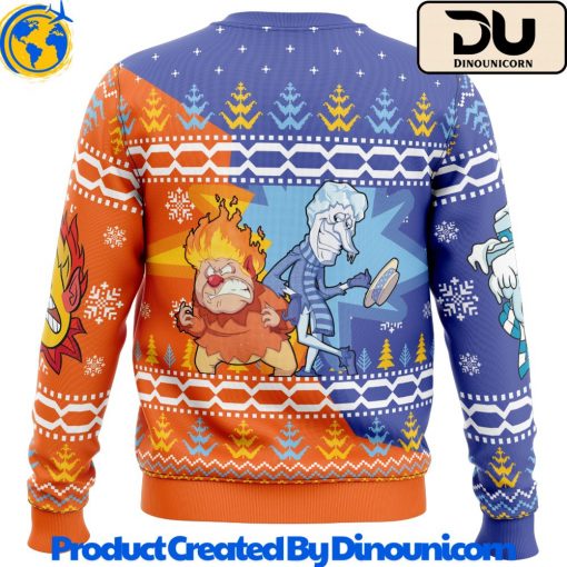 Heat and Snow Miser Ugly Christmas Sweater