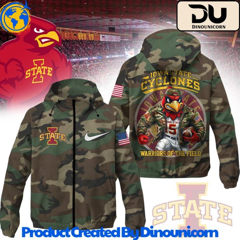 Iowa State Cyclones Football NCAA Camo Windbreaker Jacket