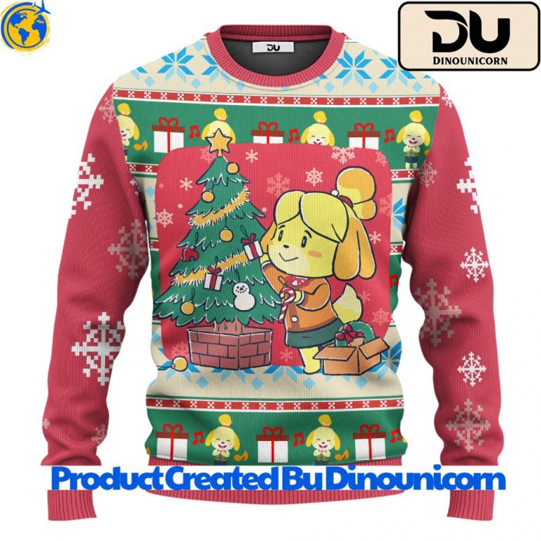 Isabelle Animal Crossing Ugly Christmas Sweater