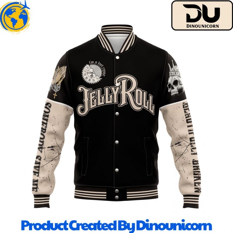 Jelly Roll Beautifully Broken 2024 Tour Baseball Jacket