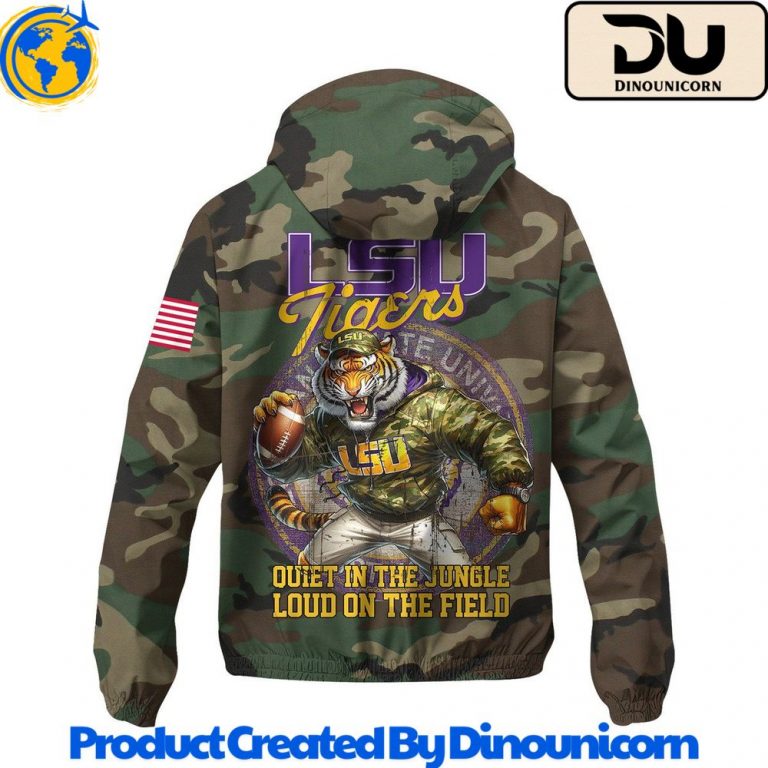 LSU Tigers Football NCAA Camo Windbreaker Jacket