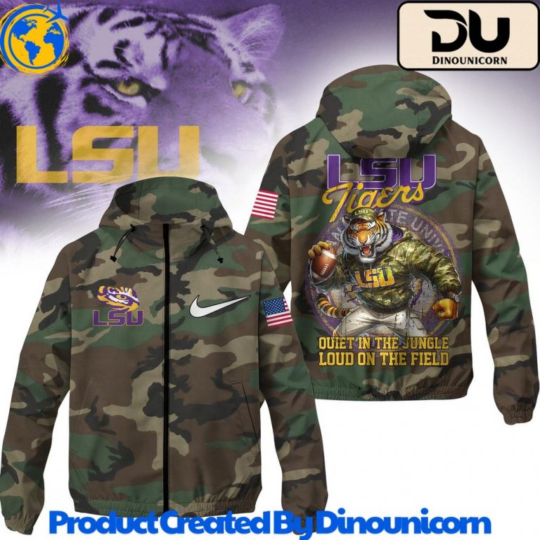 LSU Tigers Football NCAA Camo Windbreaker Jacket