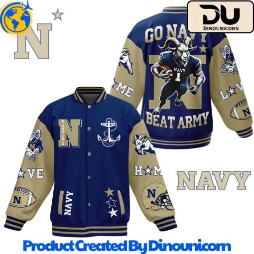 Navy Midshipmen Football NCAA Baseball Jacket