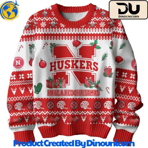 Nebraska Cornhuskers Football NCAA Ugly Christmas Sweater