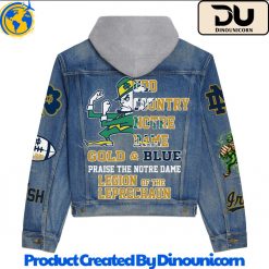 Notre Dame Fighting Irish Football NCAA Hooded Denim Jacket