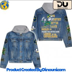 Notre Dame Fighting Irish Football NCAA Hooded Denim Jacket