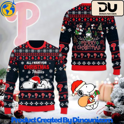 Philadelphia Phillies Snoopy MLB Ugly Christmas Sweater