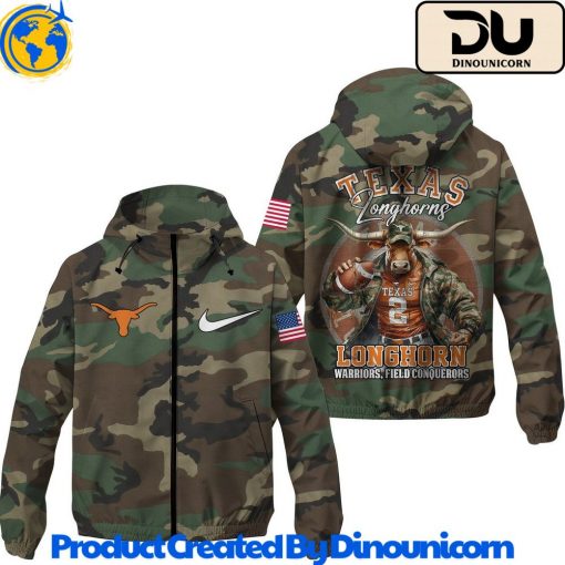 Texas Longhorns Football NCAA Camo Windbreaker Jacket