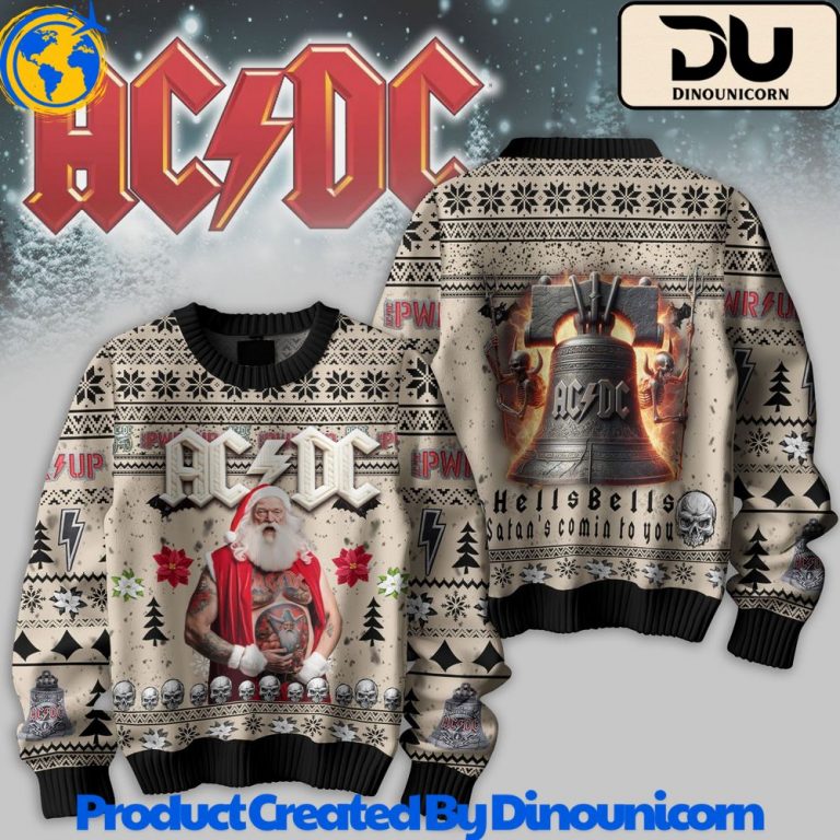 AC/DC Hells Bells Ugly Christmas Sweater