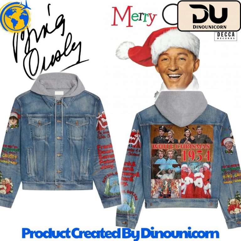 Bing Crosby Merry Christmas Hooded Denim Jacket