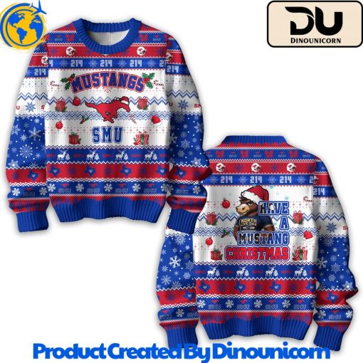 SMU Mustangs Football NCAA Ugly Christmas Sweater