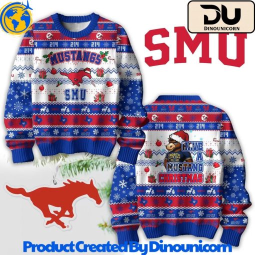 SMU Mustangs Football NCAA Ugly Christmas Sweater