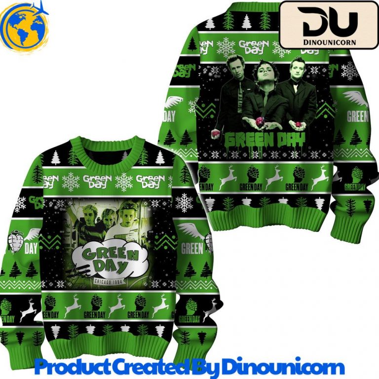 Green Day Chicago 1994 Ugly Christmas Sweater