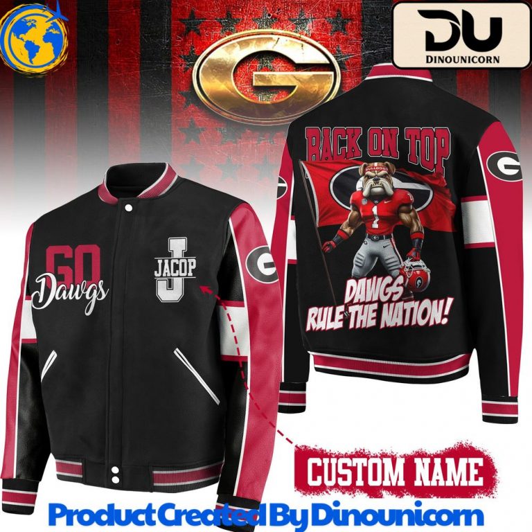 Georgia Bulldogs Football NCAA Back On Top Baseball Jacket