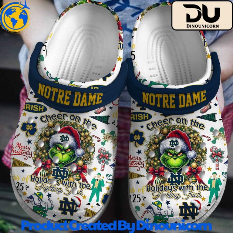 Notre Dame Fighting Irish x The Grinch Merry Christmas Crocs