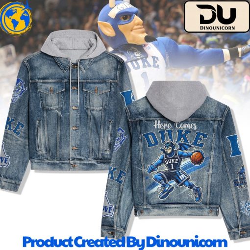 Duke Blue Devils Basketball NCAA Hooded Denim Jacket