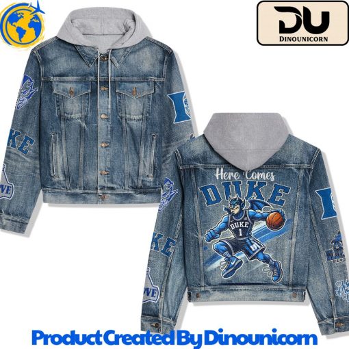 Duke Blue Devils Basketball NCAA Hooded Denim Jacket