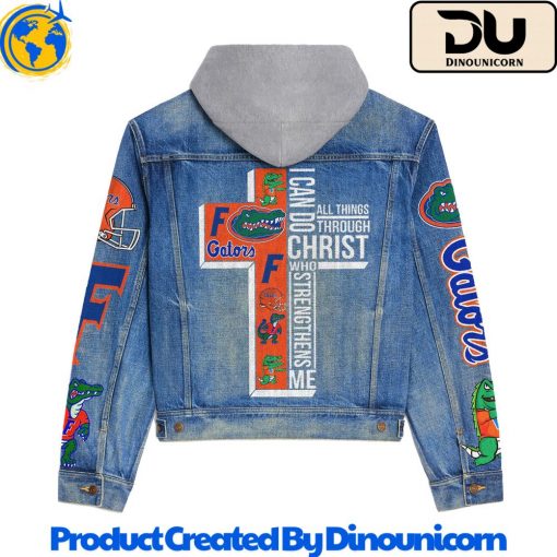 Florida Gators Football NCAA Hooded Denim Jacket