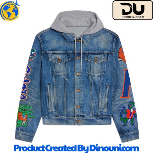 Florida Gators Football NCAA Hooded Denim Jacket