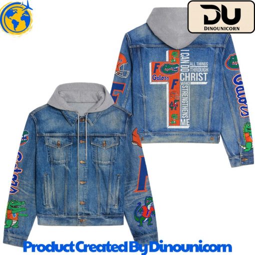 Florida Gators Football NCAA Hooded Denim Jacket