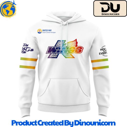 Kalamazoo Wings Uniform Rainbow Ice Hoodie