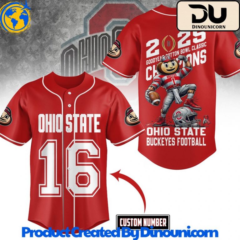 Ohio State Buckeyes Football NCAA Baseball Jersey