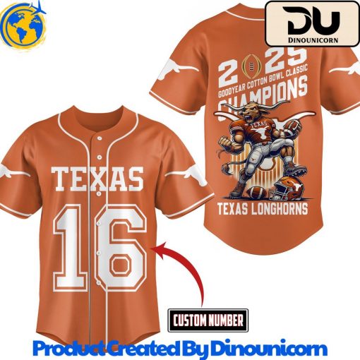 Texas Longhorns Football NCAA Baseball Jersey