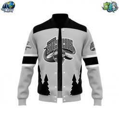 Idaho Steelheads Poly Grey Baseball Jacket