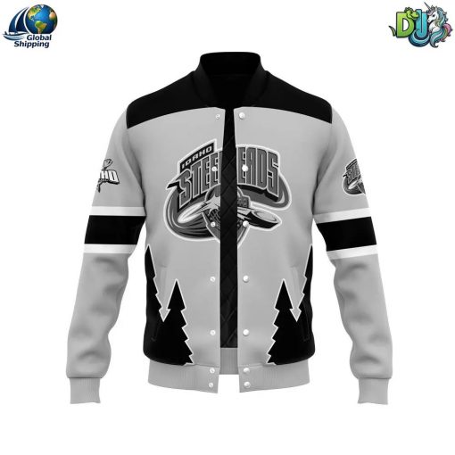 Idaho Steelheads Poly Grey Baseball Jacket