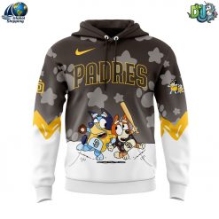 San Diego Padres MLB Bluey and Bingo Black Hoodie